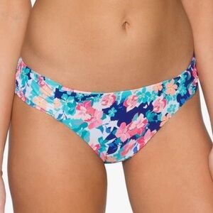 NWT Sunsets Femme Fatal Shirred Side Bikini Bottoms XL Flower Bed